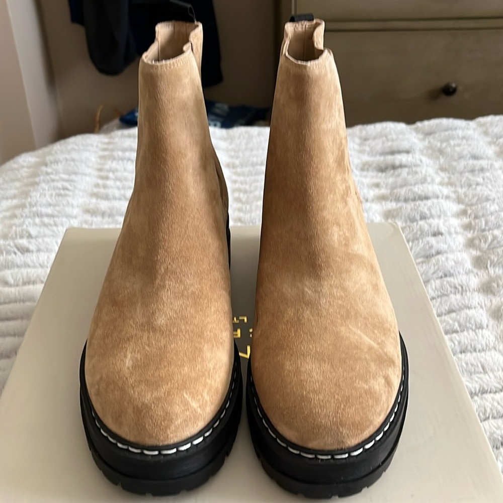 MARC FISHER PIRRO BOOT IN NATURAL SUEDE. BRAND NEW, NEVER WORN, NWT!